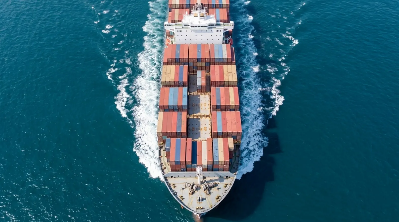 The vessel under way, seen from above